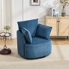 33.85" Chenille Swivel Barrel Accent Chair with Curved Back and 360° Base for Living Room or Bedroom-Cuddlewood - 4 of 4