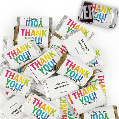 40 Pcs Thank You Candy Favors Wrapped Hershey's Miniatures Chocolate ...