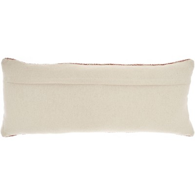 Rust Woven Cotton 12" x 30" Indoor Throw Pillow