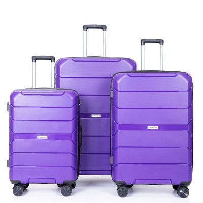 3 Piece Luggage Set,Hardshell Suitcase Set with Spinner Wheels & TSA Lock,Expandable Lightweight Travel Luggage