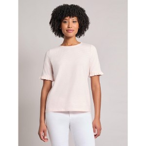 Ruffle Sleeve Stripe Top - 1 of 3