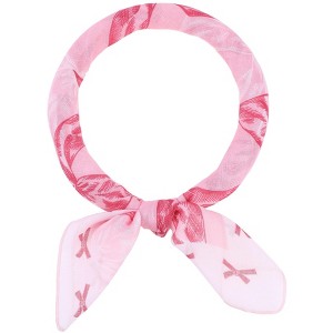 INSPIRE CHIC Women's Bowknot Printed Blended Cotton Small Square Gauze Scarves 1Pc - 1 of 4
