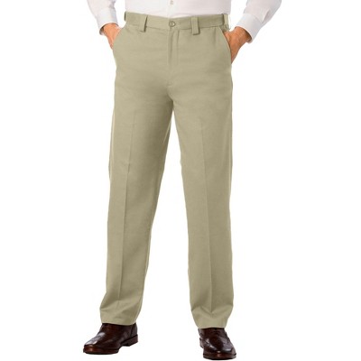 KingSize Men's Big & Tall Classic Fit Wrinkle-Free Expandable Waist Plain  Front Pants - 58 38, True Khaki