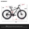 Gulches 26" Fat Tires Mountain Bike, Wide Wheel, 21-Speed Disc Brakes, Mens Womens Trail Beach Snow Commuter City Mountain Bike,Steel Frame Bicycles - 2 of 4