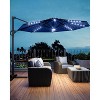 TackView 10Ft Patio Cantilever Umbrella with Solar LED Lights, 8 Ribs Offset Market Umbrella, 360-Degree Rotation, with Cross Base for Backyard - 2 of 4