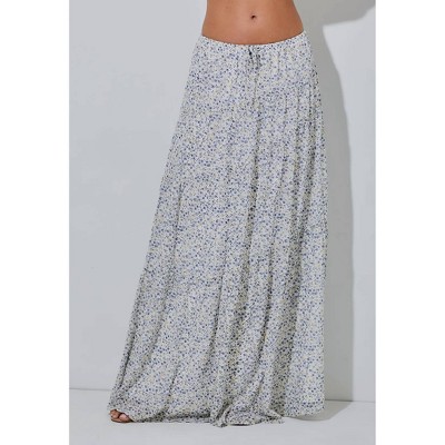 Women's Ditsy Floral Maxi Skirt - Baevely by Wellmade L