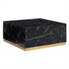Devoe Faux Marble Square Coffee Table with Casters - Inspire Q - 3 of 4