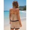 EXLURA Women's Summer Romper 2025 Spaghetti Strappy Ruffle Jumpsuit Halter Neck Pleated Outfits with Pockets - 2 of 4