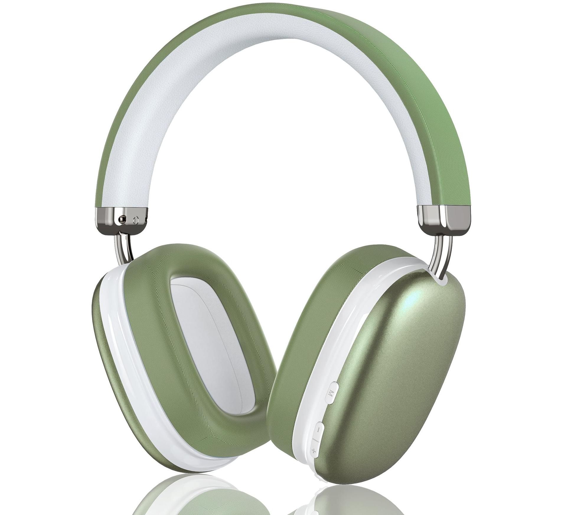 SY-BT1632 Green Over-Ear Bluetooth Headphones: 40mm Bass Driver, Bluetooth 5.3 Dual-Mode, 40hr Battery, Comfort Fit