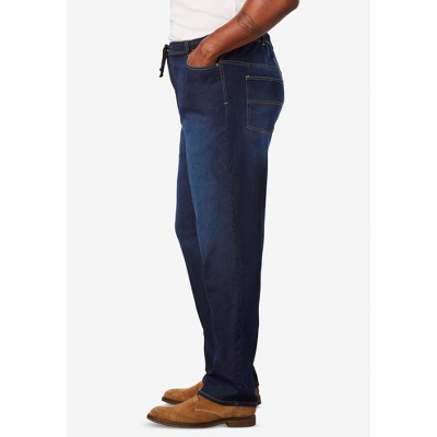 KingSize 5-Pocket Relaxed Fit Denim Look Sweatpants