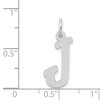 Black Bow Jewelry 14k White Gold, Madison Collection, Medium Script Initial Pendant A-W - 4 of 4