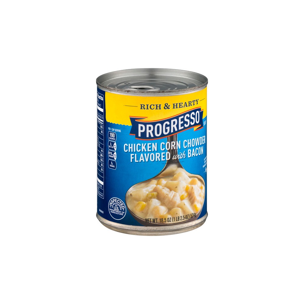 UPC 041196914160 product image for Progresso Rich & Hearty Chicken Corn Chowder with Bacon - 18.5oz | upcitemdb.com