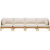 Scott Living Sacova Outdoor Acacia Wood 4-Seater Sofa, Teak Finish Frame with Beige Cushion - 3 of 4