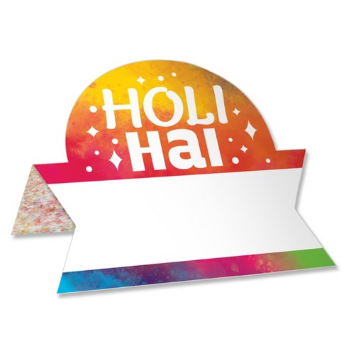 Big Dot of Happiness Holi Hai - Festival of Colors Party Tent Buffet Card - Table Setting Name Place Cards - Set of 24 - image 1 of 4