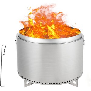 GOCAPTAIN 27 Inch Stainless Steel Smokeless Fire Pits Outdoor Fireplaces, Portable Burning Firepits, for Bonfire, Camping, Picnic, Christmas Party - 1 of 4