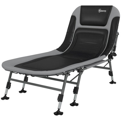 VisioGear Cots, Folding Camping Cot with Soft Padded Cushions and Headrest, Portable Camping Bed for Outdoor Camping Office, Gray, 33.5"*15.7"*78.7"