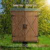 Maggift Outdoor Storage Sheds, Vertical Tall Tool Shed with Lockable Door, Waterproof Roof for Patio, Backyard and Lawn, Brown, 56"*15"*64" - 4 of 4