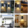 DAKAFUL 2-Pack Outdoor Wall Light Fixtures with LED Bulbs, Rustproof Aluminum Up Down Lights for House, Porch, Garage Black - 3 of 4