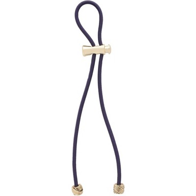 Pulleez Plus 13 inch Gold Knot Metal Charms on a Navy Elastic Hair Tie, 1 each
