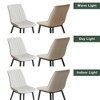 POVISON Contemporary High Back Dining Chairs Set of 2, Leather Side Chairs, Beige - 4 of 4