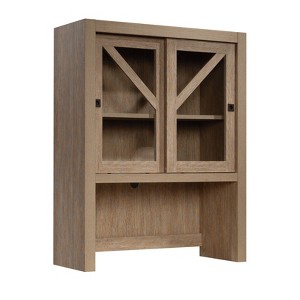 Sauder Dixon City Library Hutch Top Brushed Oak: Safety-Tempered Glass, Adjustable Shelf - 1 of 4