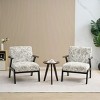 Modern Solid Wood Accent Arm Chairs with Embroidered Fabric, Comfortable Lounge Chair for Bedroom or Living Room – The Pop Home - 3 of 4