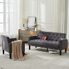 TYBOATLE Velvet Loveseat Sofa Set, 3-Piece Tufted Couch with 2 USB & Cup Holders, Small Space Furniture for Apartment, Office, Bedroom - 2 of 4