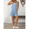 Coolmee Women Casual Trendy U Neck Twisted Stripe Knitted Sleeveless Loose Fit Shorts Jumpsuit With Pockets For Beach Vacation - 3 of 4
