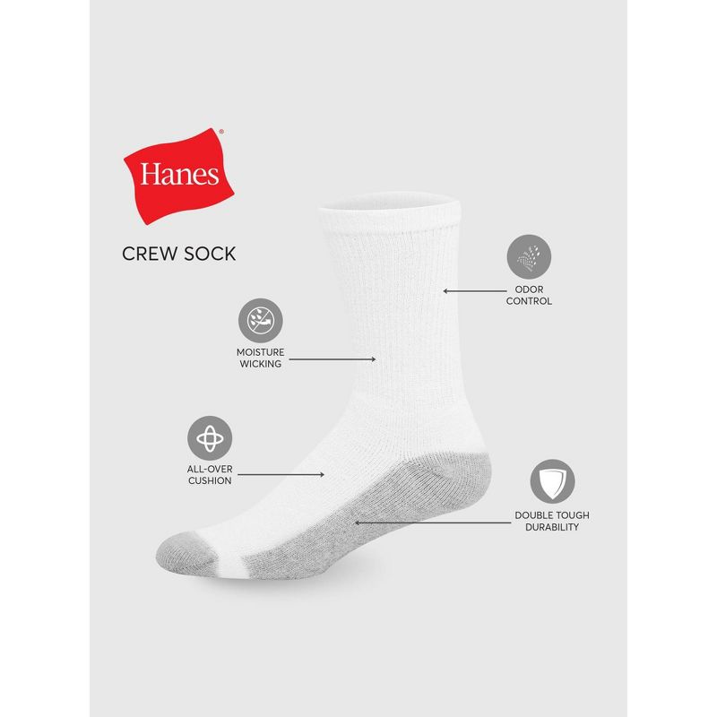 Men's Hanes Red Label 8pk Crew Socks with FreshIQ - 6-12, 6 of 9