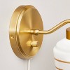 Milk Glass Striped Wall Sconce Brass Finish - Hearth & Hand™ With Magnolia  : Target