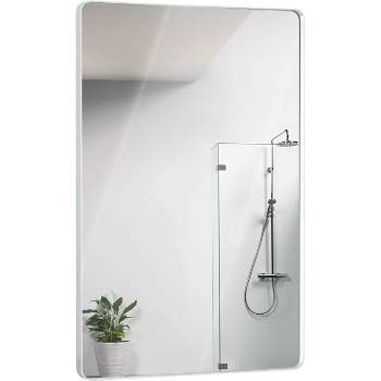 Hamilton Hills 24"x36" Metal Silver Frame Mirror for Bathroom, Silver