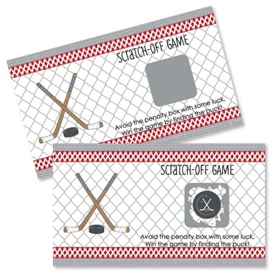 Big Dot of Happiness Shoots and Scores - Hockey - Baby Shower or Birthday Party Game Scratch Off Cards - 22 Count