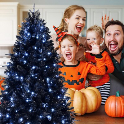 NAYSAYE Tree Stands 5ft Black Tree with Realistic Branches for Halloween Christmas and Holiday Decor, Black, 45"*60"*14.08"