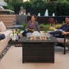 Tangkula Propane Gas Fire Pit Table 52 Inch Propane Fire Pit w/ Wind Guard 50,000 BTU Heat Output Brown - 2 of 4
