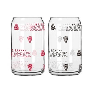 NCAA NC State Wolfpack 2pk Glass Can - 16oz - 1 of 1