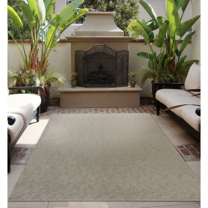 Shifted Chevron Outdoor Rug - Threshold™, 4 of 5