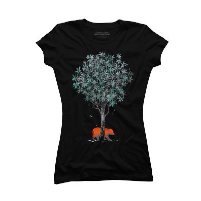 Junior's Design By Humans Wild Bear Scratching Tree By radiomode T-Shirt