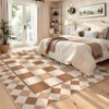 Checkerboard Rugs Easy Cleaning Easy Jute Floor Mats, Modern Geometric Indoor Outdoor Carpet, Non-Slip Foldable Accent Rug - 2 of 4