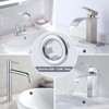 WOWOW 1.2 in. ABS Sink Basin Trim Overflow Cover Insert in Hole Round Caps in Brushed Nickel - 3 of 4