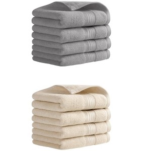 REGALWOVEN Solid Striped Cotton Soft Absorbent Hand Towels for Bath Hotel Spa 13" x 29" - 1 of 4