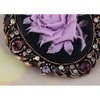 Alilang Vintage Gothic Cameo Rose Brooch Pin with Antique Silvery Tone and Rhinestone Accents - 2 of 4