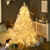 HOMCOM Prelit Artificial Christmas Tree Holiday Decoration with Warm White LED Lights, Auto Open, Steel Base, White - image 3 of 4