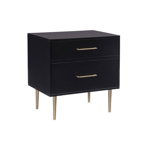 Black nightstand deals with gold accents