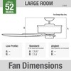 Hunter 52" Original Ceiling Fan Black Finish with Walnut Blades - Damp Rated, Pull Chain Control, Optional Light Kit - 4 of 4