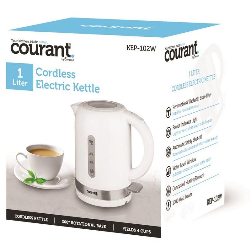 Courant 1 Liter Electric Kettle Cordless with LED Light, 3 of 4