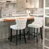 COWLOWN Set of 2 Velvet Upholstered Wingback Bar Stools, Tufted Bar Chairs with Chrome Nailhead Trim - 4 of 4