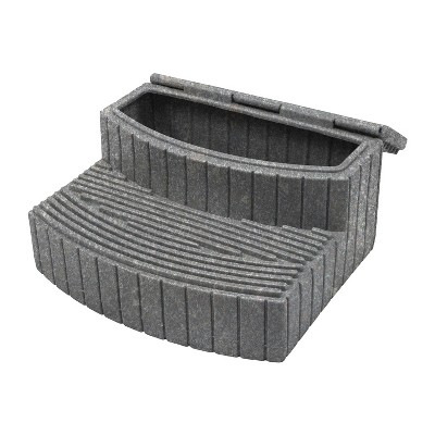 Granite Gray Plastic Storage Step with Hinged Lid