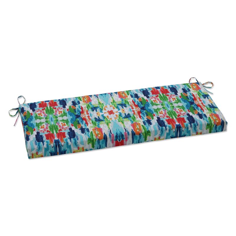 45&#34; x 18&#34; Outdoor/Indoor Bench Cushion Abstract Reflections Multi Blue - Pillow Perfect, 1 of 7
