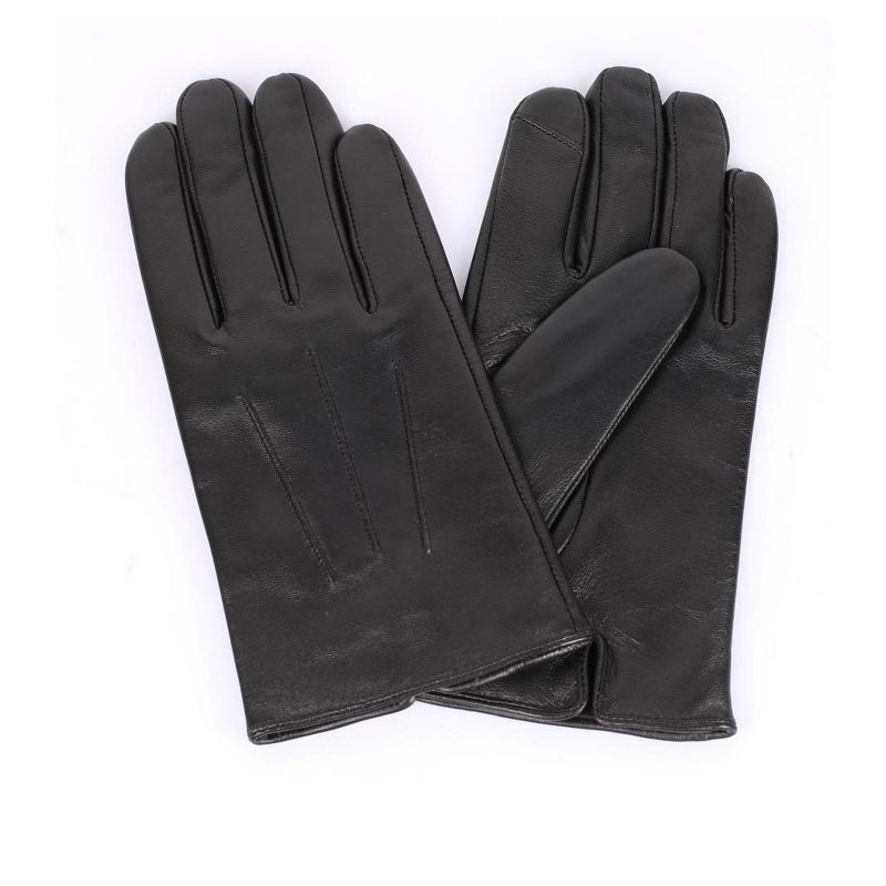 Karla Hanson Men's Genuine Leather Touch Screen Gloves - Black, 1 of 5