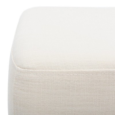 Elise Transitional Cream PU Leather and Black Wood 48" Bench